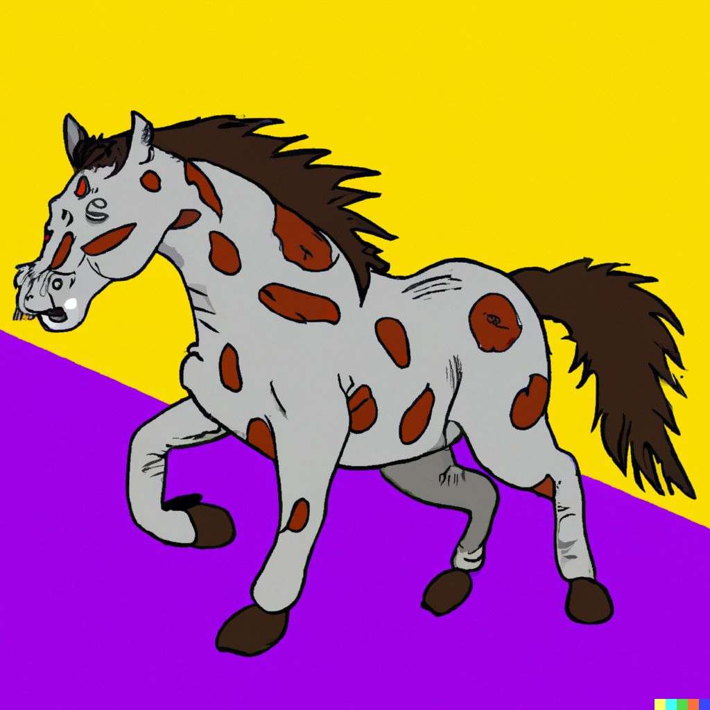 a horse, comic book illustration, toon style